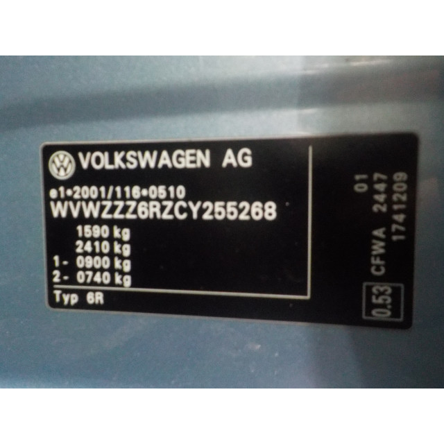 Rétroviseur extérieur droit à commande électrique Volkswagen Polo V (6R) (2009 - 2014) Hatchback 1.2 TDI 12V BlueMotion (CFWA(Euro 5))