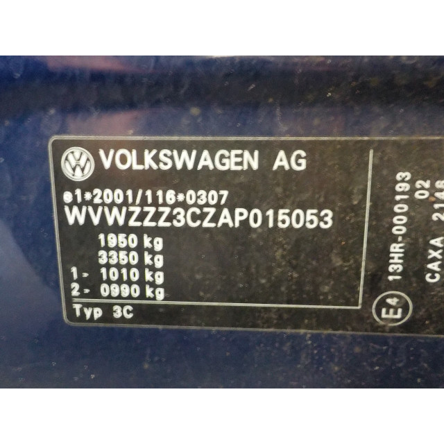 Déblocage de frein à main Volkswagen Passat (3C2) (2007 - 2010) Sedan 1.4 TSI 16V (CAXA(Euro 5))