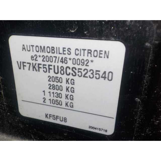 Plaque de verrouillage de bord avant Citroën DS5 (KD/KF) (2011 - 2015) Hatchback 5-drs 1.6 16V THP 200 (EP6CDTX(5FU))