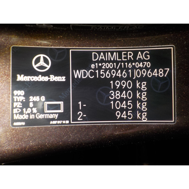 Verrou central électrique de porte à mécanisme de verrouillage arrière gauche Mercedes-Benz GLA (156.9) (2013 - présent) SUV 2.0 250 Turbo 16V 4-Matic (M270.920(Euro 6))