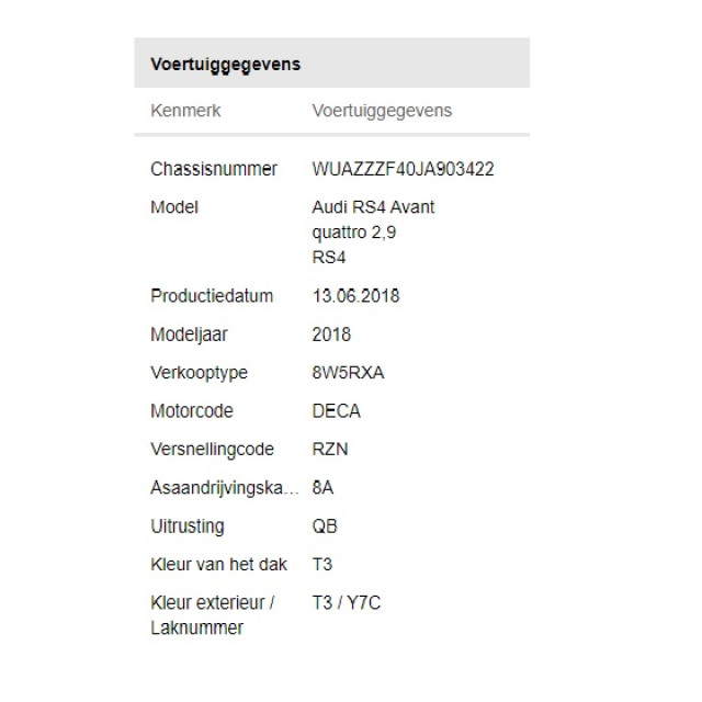 Connexion pour 12 volts Audi RS 4 Avant (B9) (2017 - présent) Combi 2.9 V6 TFSI 24V (DECA)