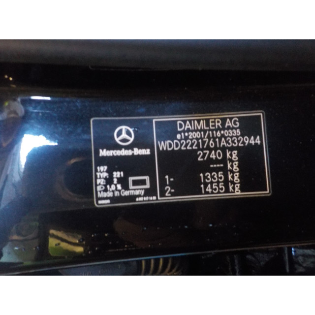 Antenne Mercedes-Benz S (W222/V222/X222) (2014 - présent) S (W222) Sedan 6.0 S-600 V12 36V Biturbo (M277.980)