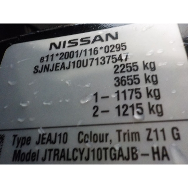 Ceinture de sécurité arrière gauche Nissan/Datsun Qashqai (J10) (2011 - présent) SUV 1.6 dCi Pure Drive (R9M)