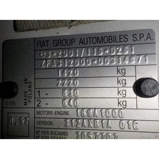 Pompe direction assistée électrique Fiat 500 (312) (2007 - présent) Hatchback 1.3 MJTD 16V (169.A.1000)