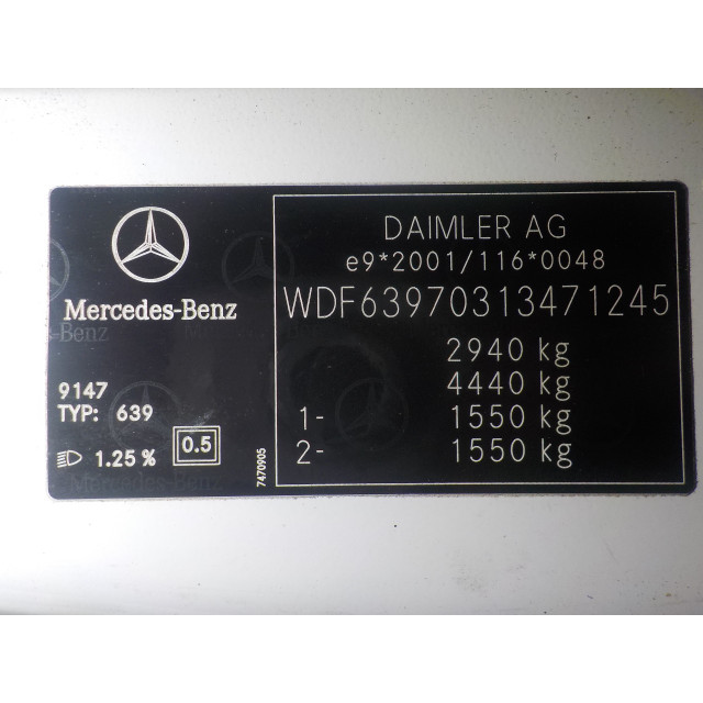 Réflecteur Mercedes-Benz Vito (639.7) (2003 - 2014) Bus 2.2 115 CDI 16V (OM646.980)