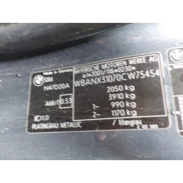 Rétroviseur extérieur droit à commande électrique BMW 5 serie (E60) (2007 - 2009) Sedan 520d 16V (N47-D20A)