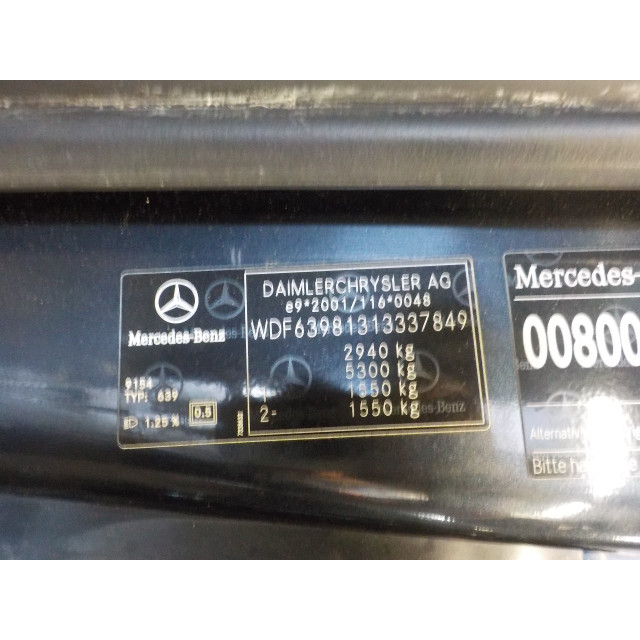 Moteur d'essuie-glaces de pare-brise Mercedes-Benz Viano (639) (2006 - 2010) MPV 3.0 CDI V6 24V (OM642.990)