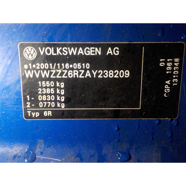 Moteur d'essuie-glaces de lunette arrière Volkswagen Polo V (6R) (2009 - 2012) Polo (6R) Hatchback 1.2 12V (CGPA)