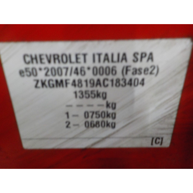 Moteur d'essuie-glaces de lunette arrière Daewoo/Chevrolet Spark (M300) (2010 - 2015) Hatchback 1.0 16V Bifuel (LMT)