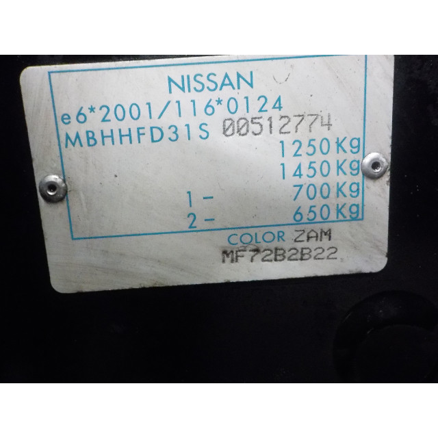 Mécanismes de verrouillage de coffre/hayon Nissan/Datsun Pixo (D31S) (2009 - 2013) Hatchback 1.0 12V (K10B(Euro 5))