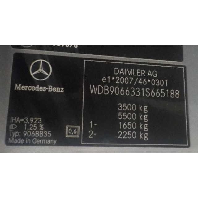 Tableau de bord - diverses pièces Mercedes-Benz Sprinter 5t (906.63/65) (2006 - présent) Sprinter 5 ton (906) Van 513 CDI 16V Euro 5 (OM651.956(Euro 5))