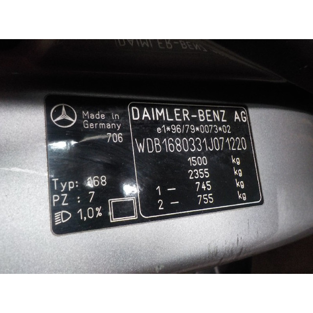 Moteur d'essuie-glaces de lunette arrière Mercedes-Benz A (W168) (1997 - 2004) Hatchback 1.6 A-160 (M166.960)