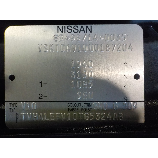 Mécanisme de vitre avant droit Nissan/Datsun Almera Tino (V10M) (2000 - 2006) MPV 2.2 Di 16V (YD22)