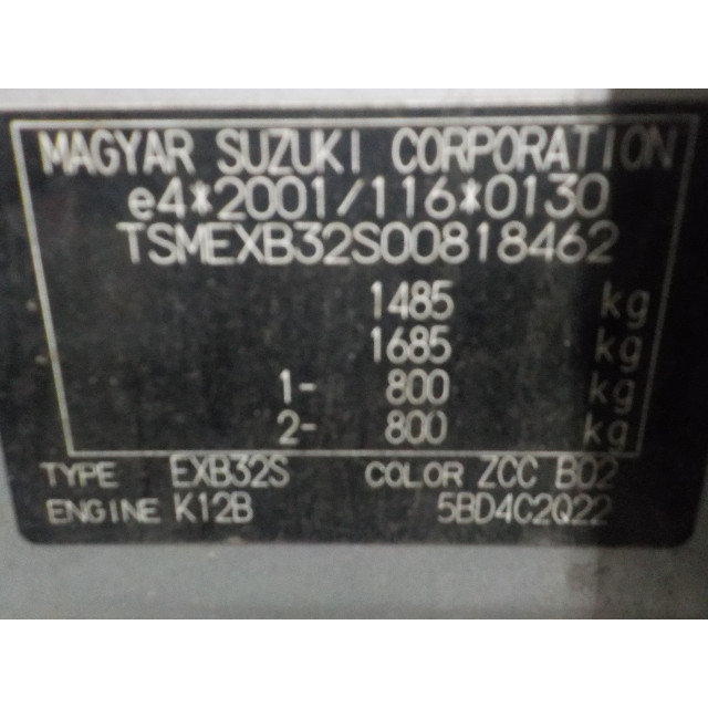 Ordinateur de gestion du moteur Suzuki Splash (2010 - 2015) MPV 1.2 VVT 16V (K12B)