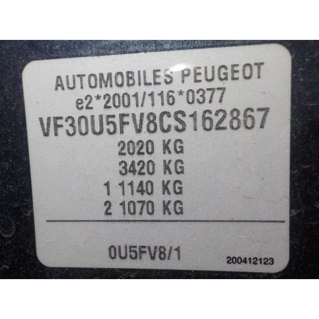 Boîte de vitesses manuel Peugeot 3008 I (0U/HU) (2009 - 2016) MPV 1.6 16V THP 155 (EP6CDT(5FV))