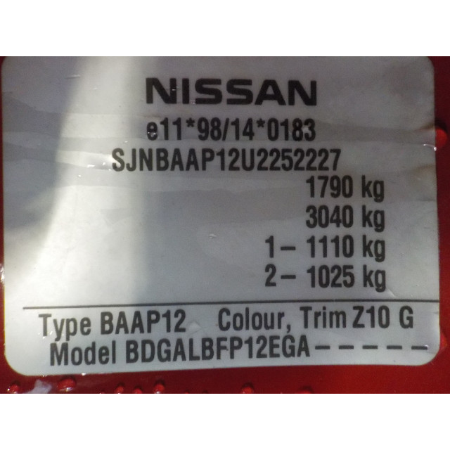 Moteur d'essuie-glaces de pare-brise Nissan/Datsun Primera (P12) (2002 - 2008) Sedan 1.6 16V (QG16DE)