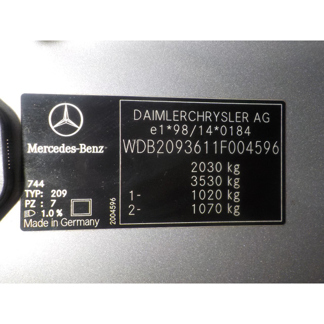 Rétroviseur extérieur droit à commande électrique Mercedes-Benz CLK (W209) (2002 - 2009) Coupé 2.6 240 V6 18V (M112.912)