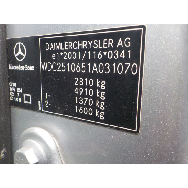 Différentiel Mercedes-Benz R (W251) (2005 - 2012) MPV 3.5 350 V6 24V 4-Matic (M272.967)