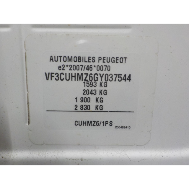 Mécanismes de verrouillage de porte de coffre/hayon électrique Peugeot 2008 (CU) (2013 - 2018) MPV 1.2 Vti 12V PureTech 82 (EB2F(HMZ))